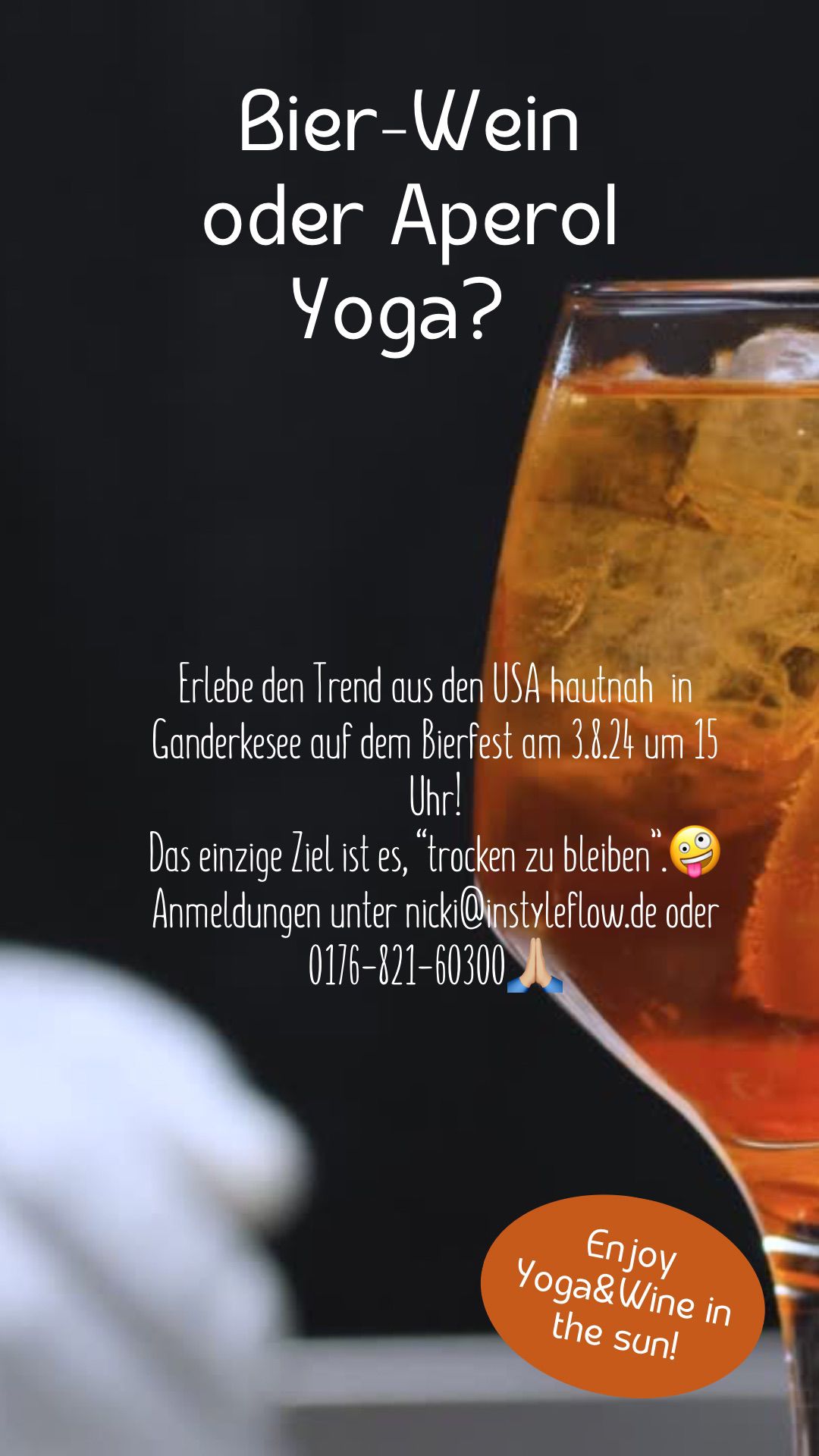 Bier-Wein oder Aperol Yoga? Bier-Wein oder Aperol Yoga?